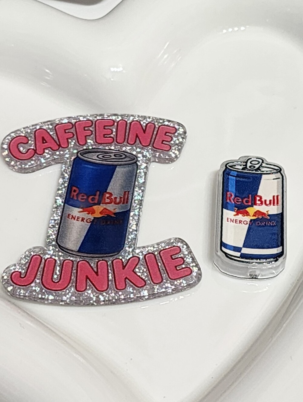 Caffeine Junky Energy Drink Flatback Focal Bead Badge Keychain Crafts Beaded Pen